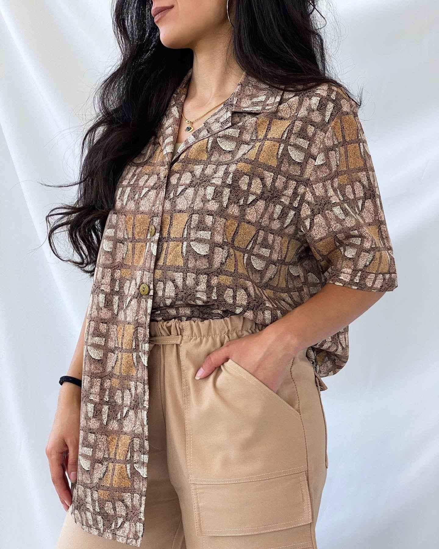 Vintage Printed Shirt - Balagan Vintage Half Sleeve Shirt men, mens shirt, oversized, printed shirt, Rahmeh, shirt, shirts, streetwear, summer, unisex, unisex shirts, women shirt