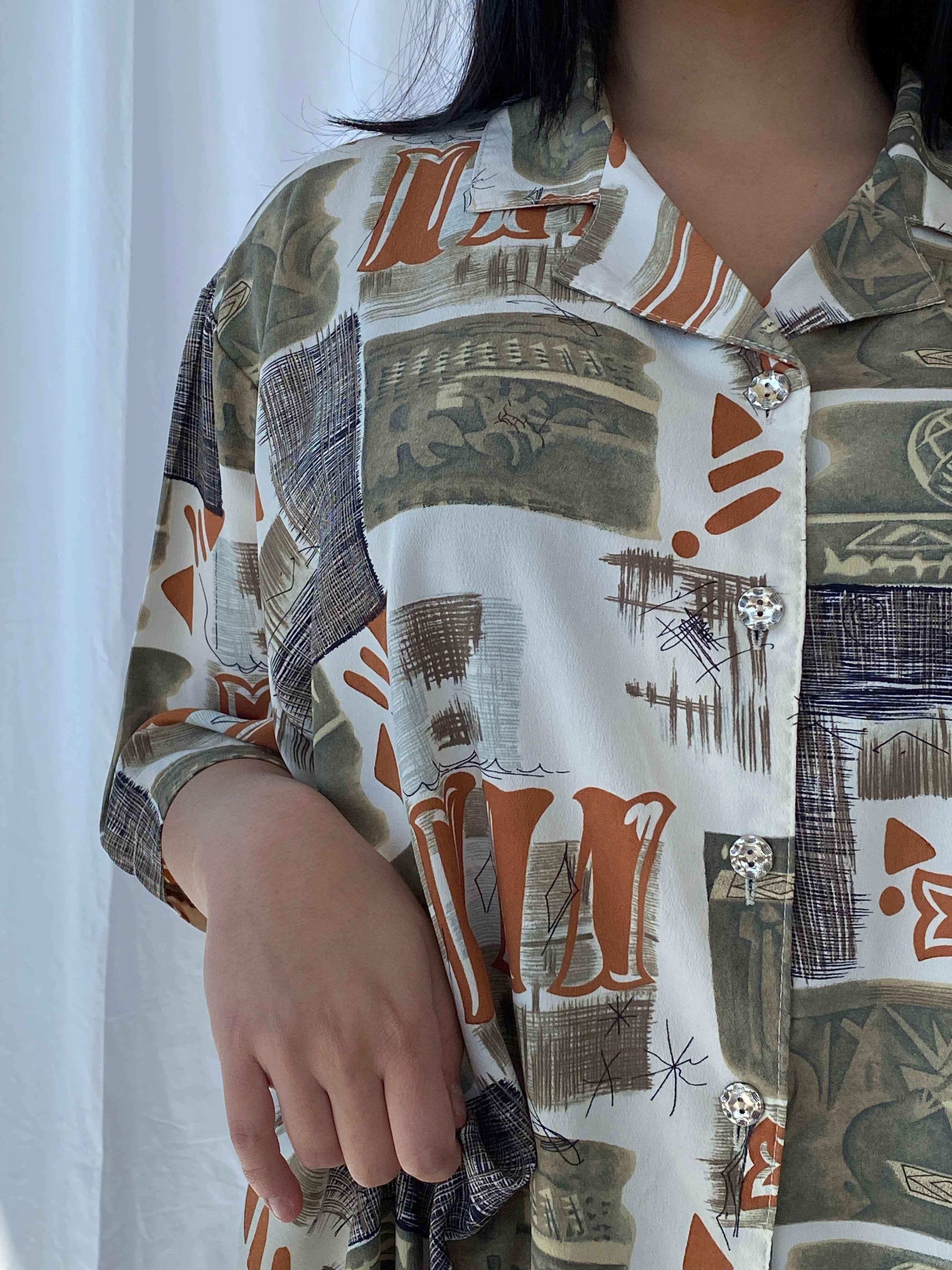 Vintage Serali Shirt - Balagan Vintage Half Sleeve Shirt 90s, half sleeve shirt, print, printed shirt
