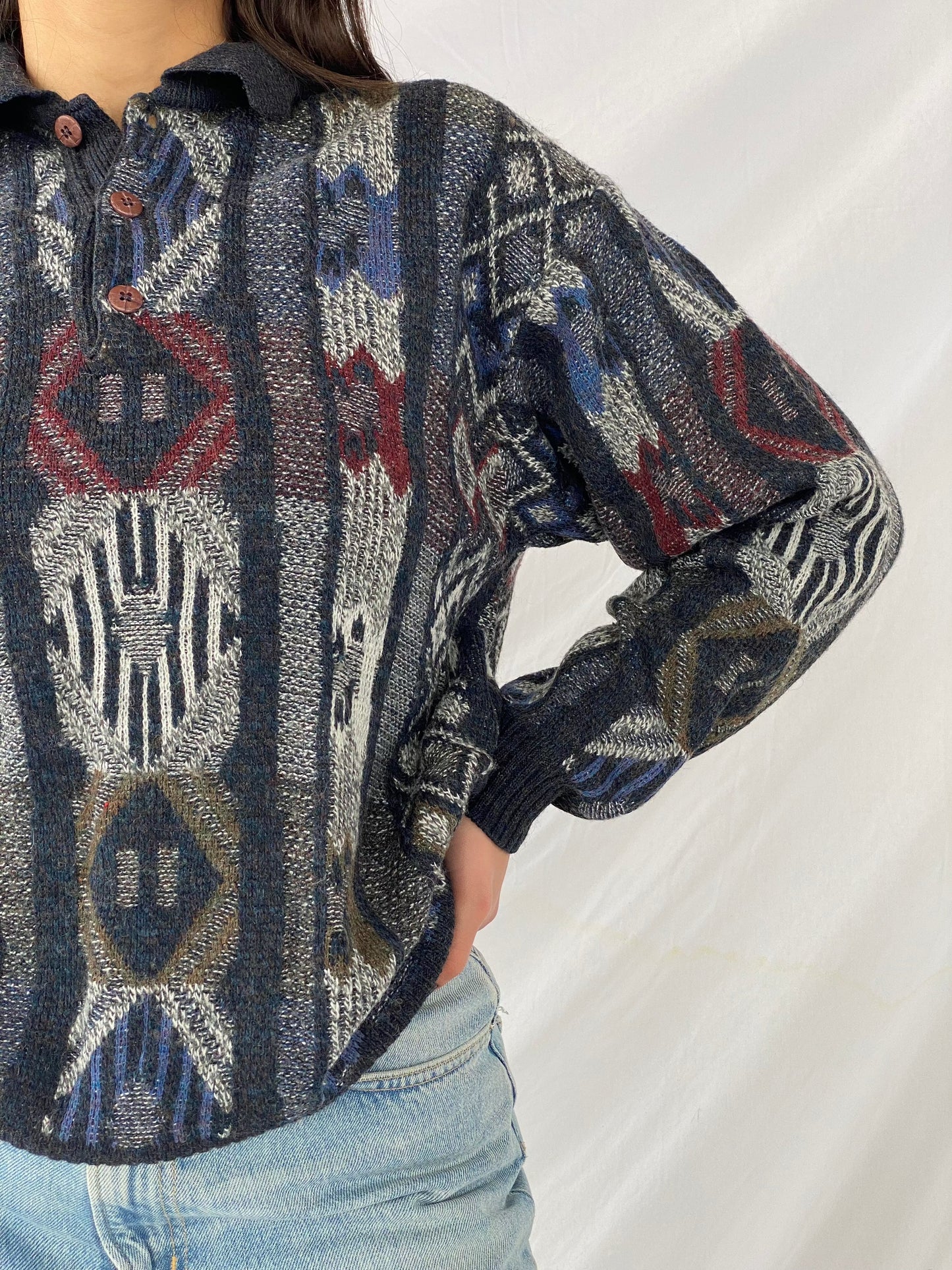 Vintage Knitted Sweater - Balagan Vintage Sweater 90s, knitted sweater, outerwear, sweater