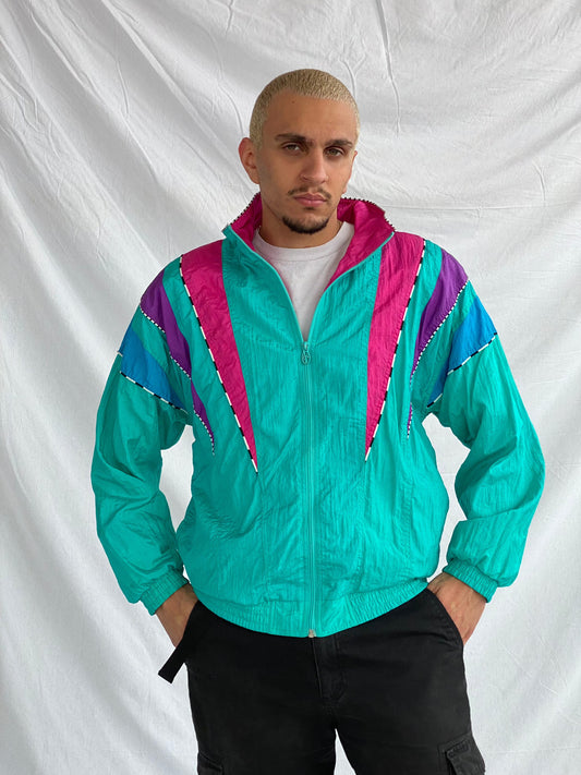 Vintage LAVON By Cheerful Corp Windbreaker Jacket - Balagan Vintage Windbreaker Jacket 80s, 90s, men, multicolored, nylon, outerwear, streetwear, techno, vintage, vintage windbreaker, windbreaker, windbreaker jacket, winter