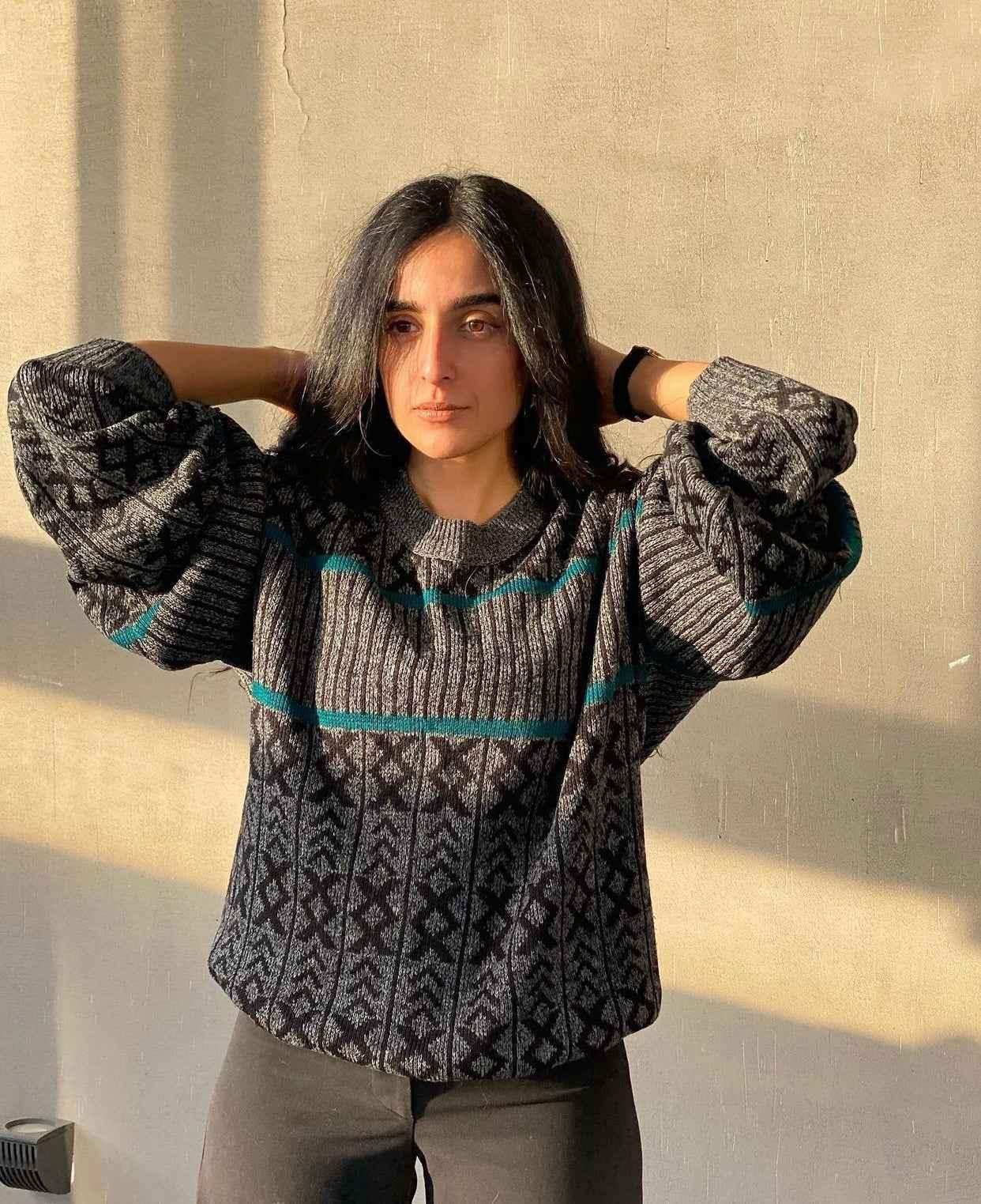 Vintage Knitted Sweater - Balagan Vintage Sweater 00s, 90s, outerwear, oversized, printed sweater, streetwear, sweater, winter, women, Y2K