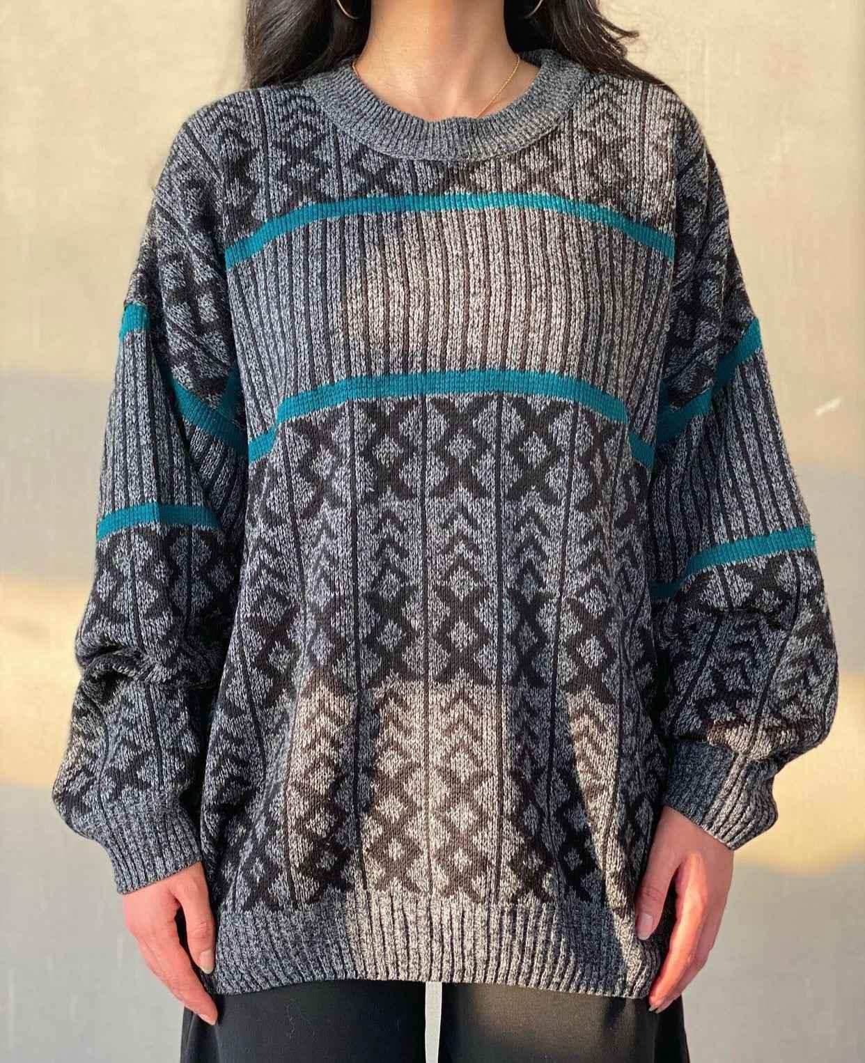 Vintage Knitted Sweater - Balagan Vintage Sweater 00s, 90s, outerwear, oversized, printed sweater, streetwear, sweater, winter, women, Y2K