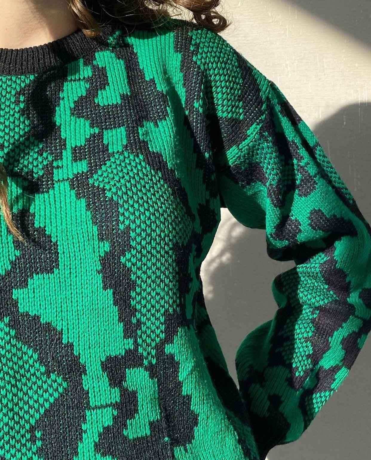 Vintage Knit Sweater - Balagan Vintage Sweater 80s, 90s, printed sweater, streetwear, sweater, vintage, vintage sweater, winter, women