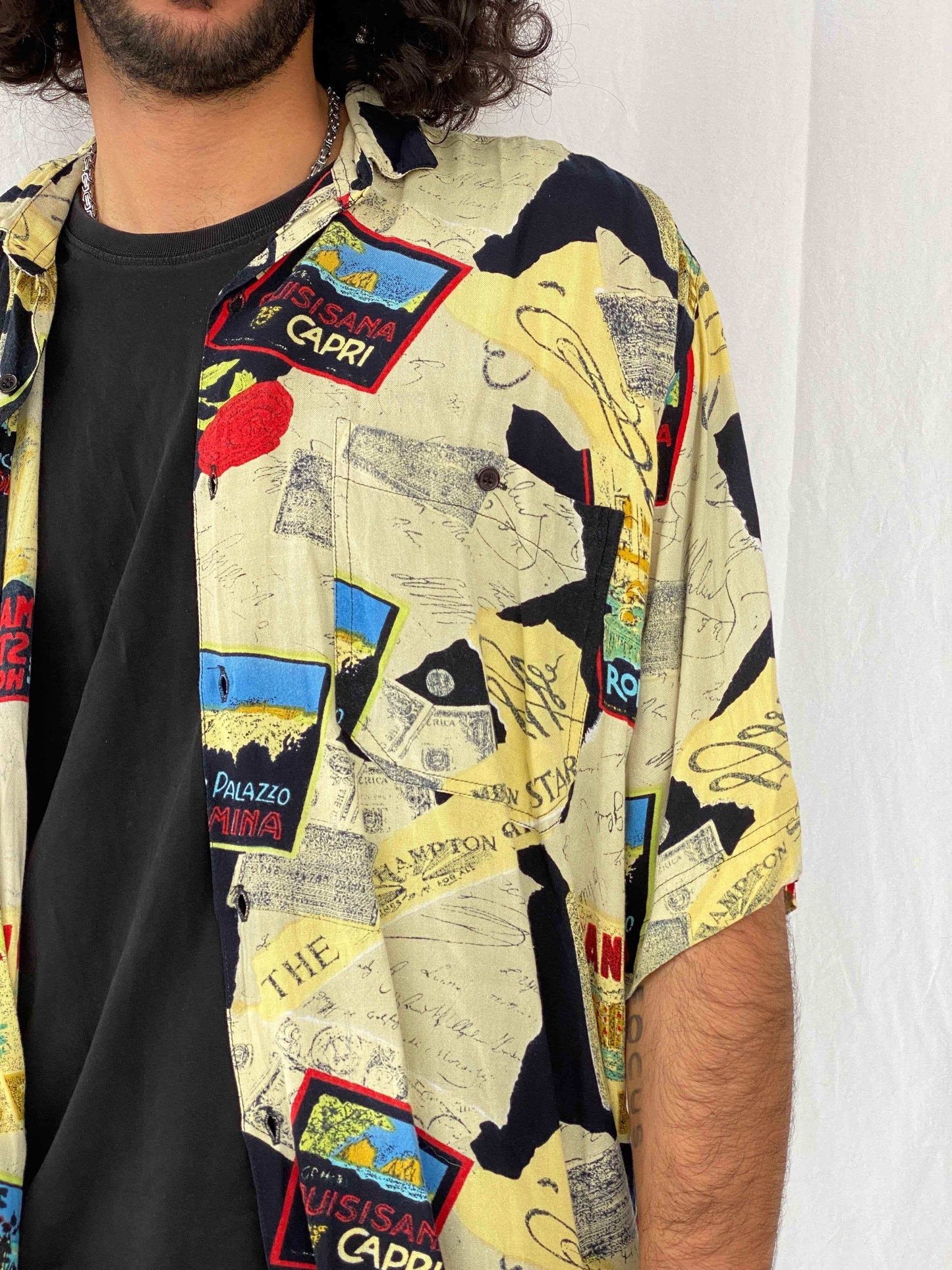 Vintage TRIBES Shirt - Balagan Vintage Half Sleeve Shirt crazy print, half sleeve shirt