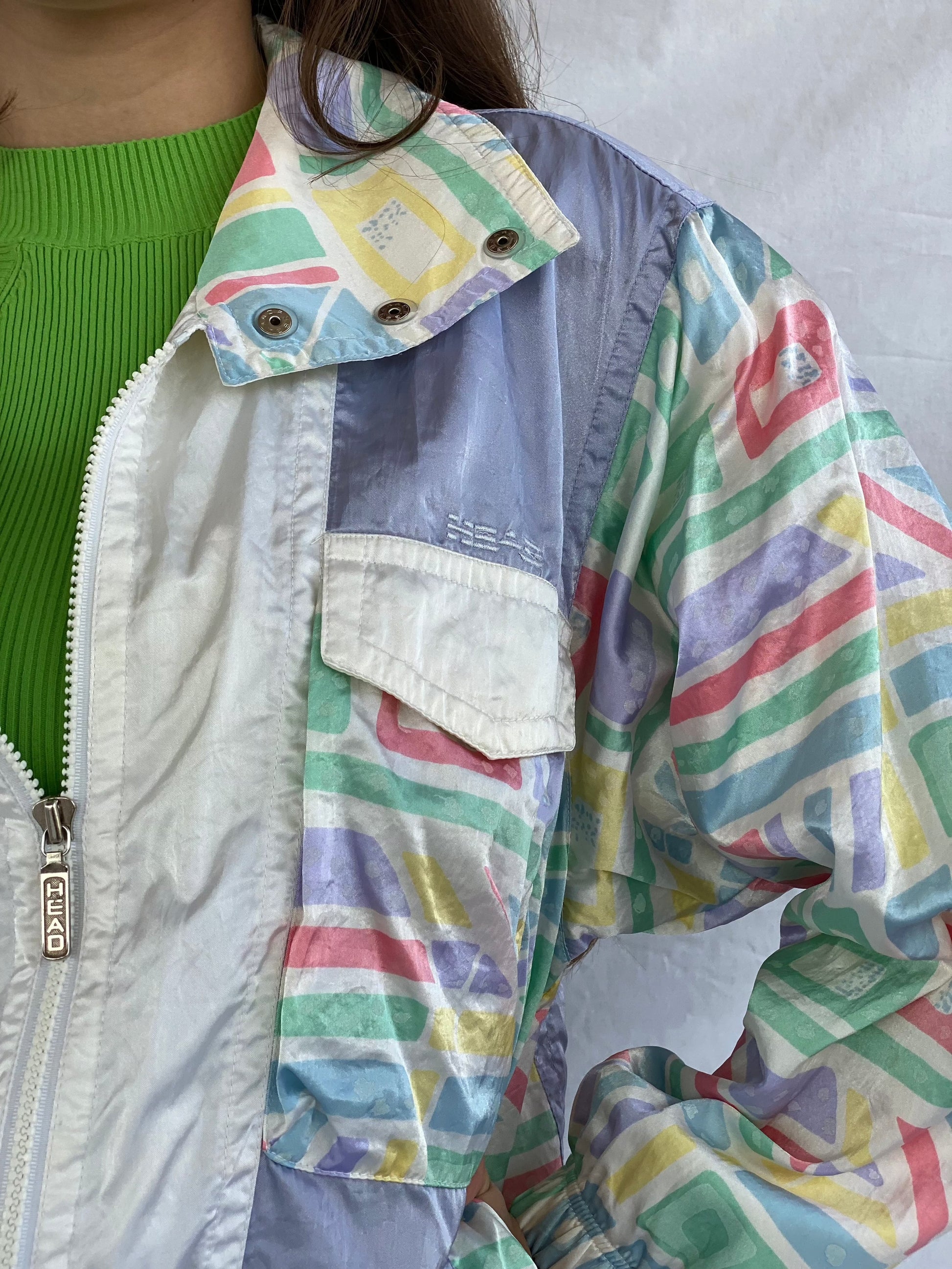 Vintage 90s Head Windbreaker Jacket - Balagan Vintage Windbreaker Jacket 90s, outerwear, techno wear, vintage, vintage windbreaker, windbreaker, windbreaker jacket, winter, women