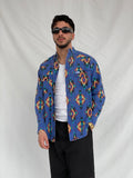 Vintage 90s Club Dance Men’s Western Print Long Sleeve Button Up Cotton Shirt - M