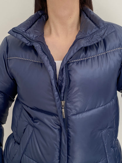 Columbia Sportswear Metallic Navy Down Quilted Puffer Jacket – M