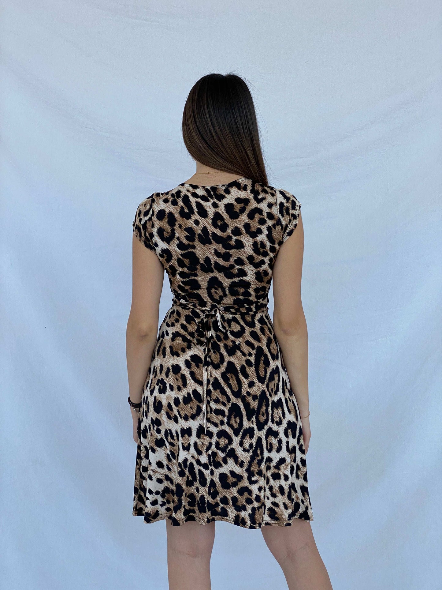 Gorgeous FIFILLES Paris Leopard Print Midi Dress - Size S - Balagan Vintage Midi Dress animal print, dress, Juana, leopard print, NEW IN