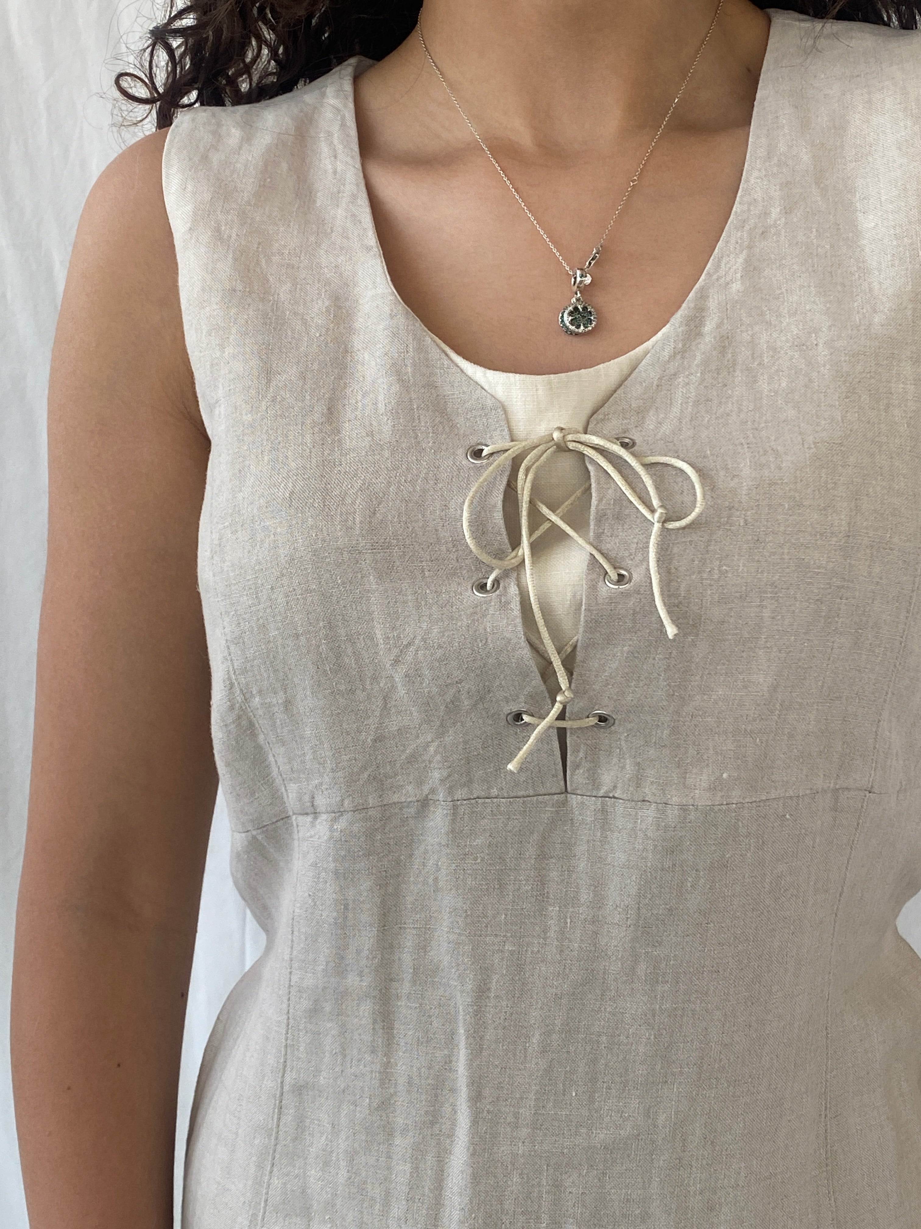 Vintage Motys Collection Paris Beige Linen Midaxi Women’s Dress - M