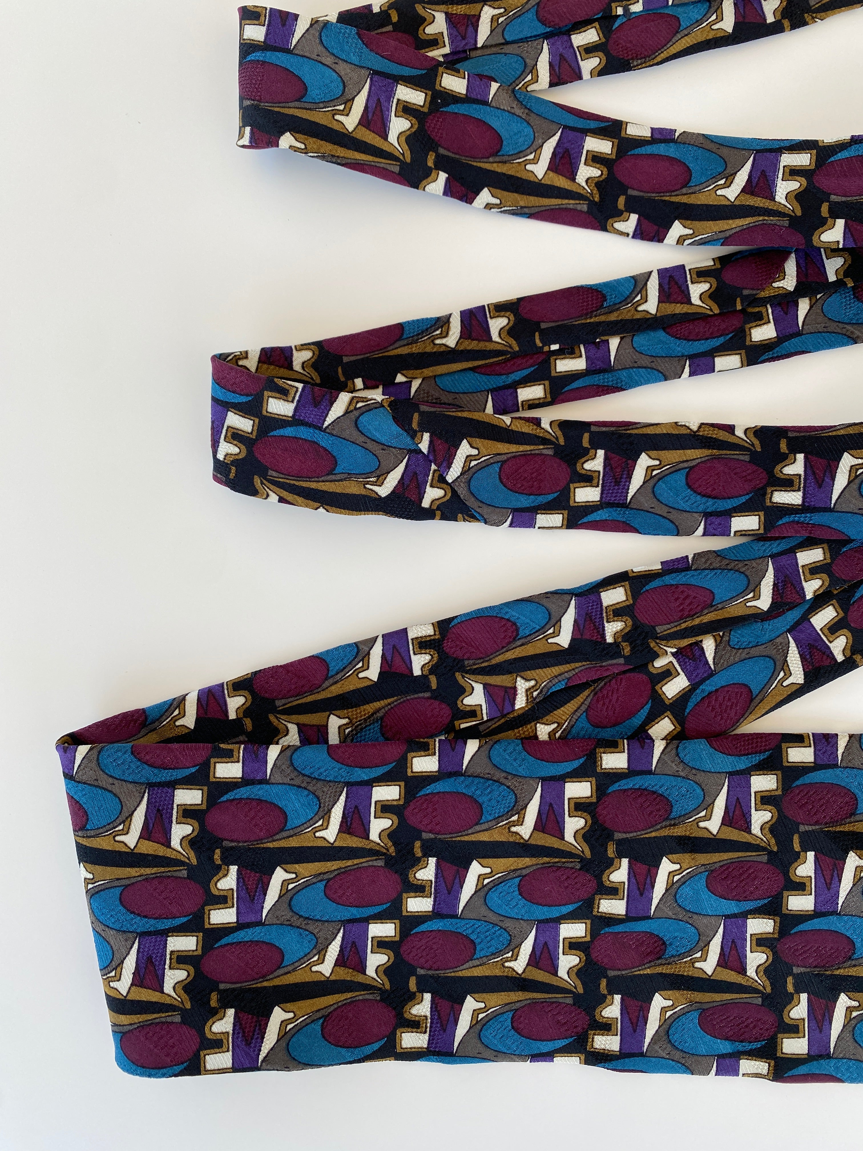 Vintage Martin Wong Napa.Ca Printed Multicolor Men’s Neck Tie