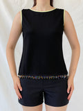 Vintage Ronni Nicole by Ovida Black Beaded Hem Tank Top - L