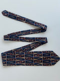 Vintage Cape Cod Neckwear Men’s Silk Navy Tribal Print Tie