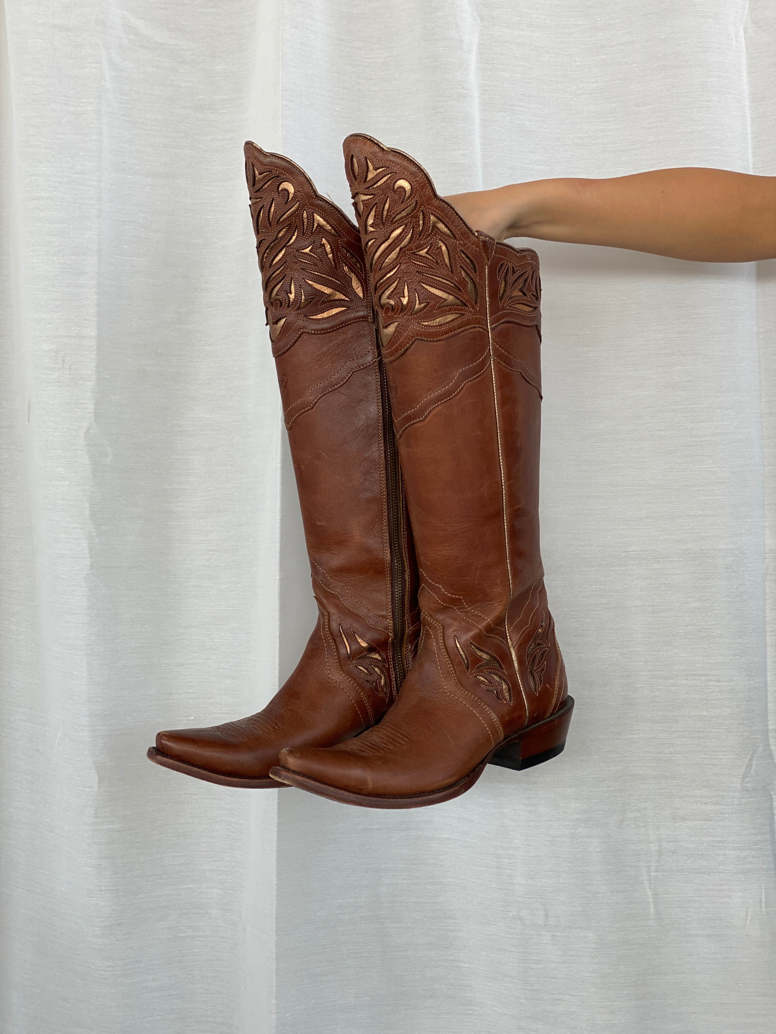 Ariat Chaparral Tall Brown And Gold Women’s Western Cowboy Boots