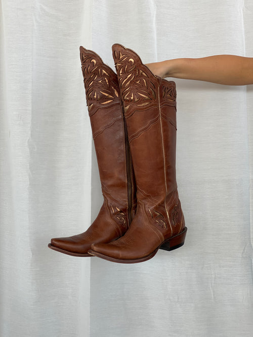 Ariat Chaparral Tall Brown And Gold Women’s Western Cowboy Boots