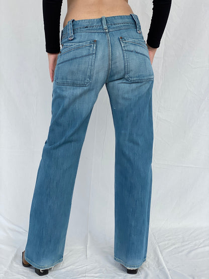 00s Diesel Industry Denim Division Women’s Light Wash Straight Cut Low Rise Jeans - 40EUR