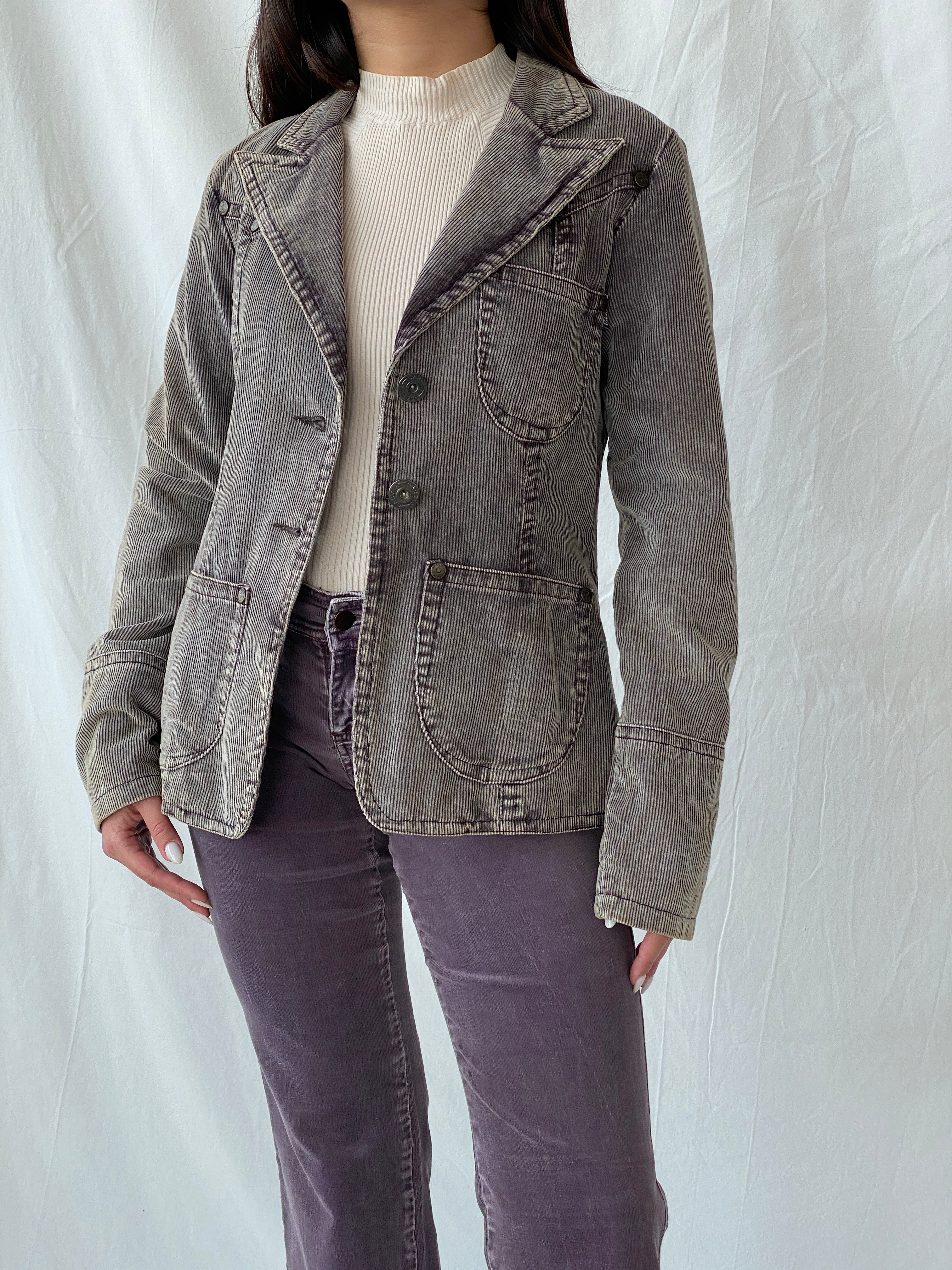 Vintage Garcia Downtown Denim Rebel Grey Corduroy Blazer - M