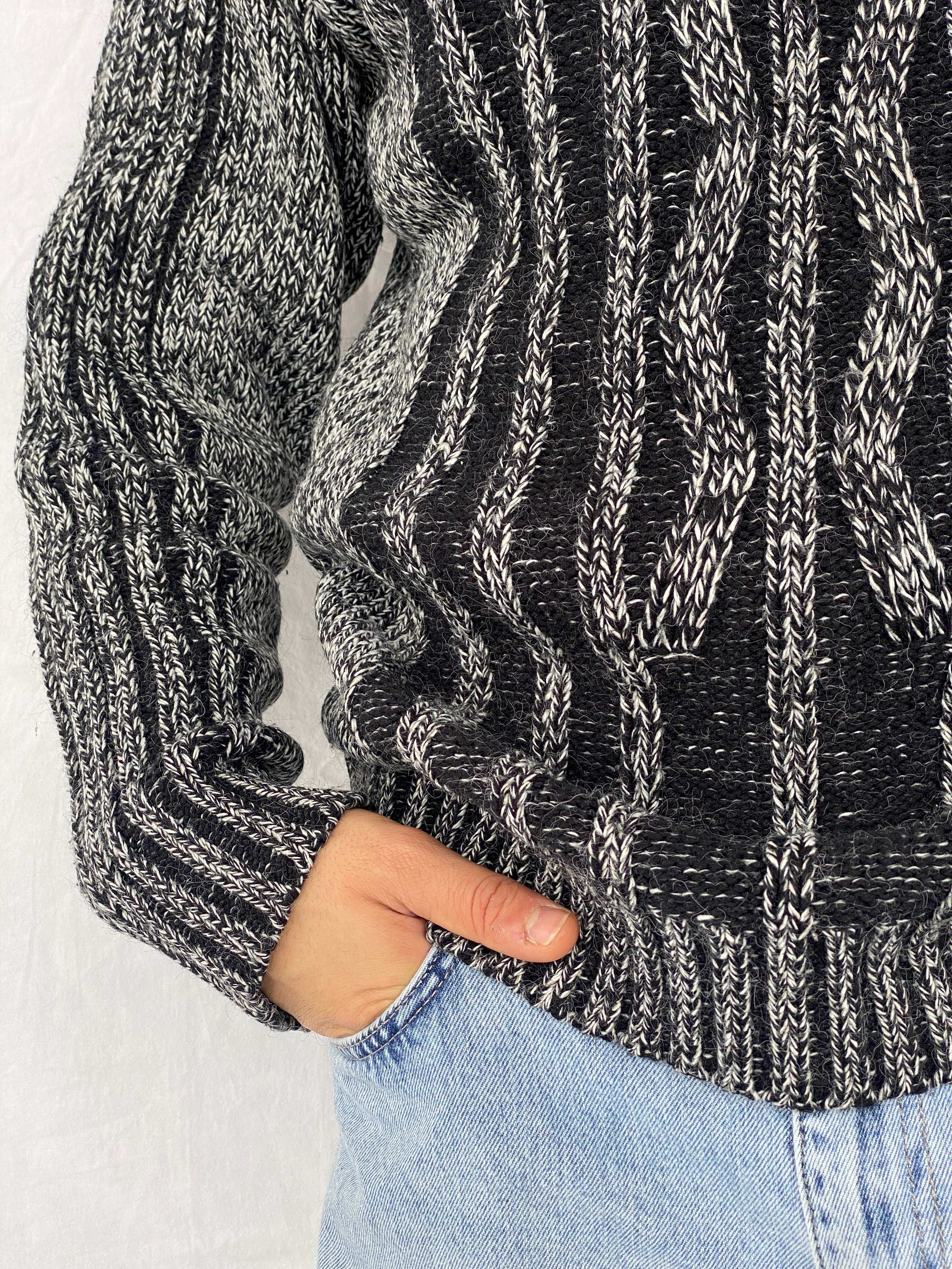 Vintage Almone Fore High Neck Grey Sweater - Balagan Vintage Sweater 80s, 90s, Abdullah, knitted sweater, winter