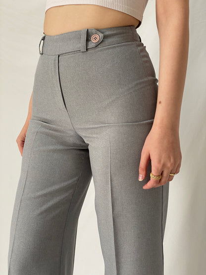 Vintage 90s Mandee Grey High-Waisted Office Trousers - S