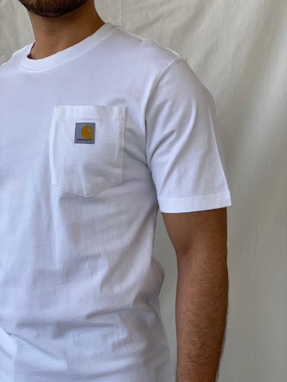 Carhartt WIP Pocket Men’s Loose Fit White Cotton T-shirt - S