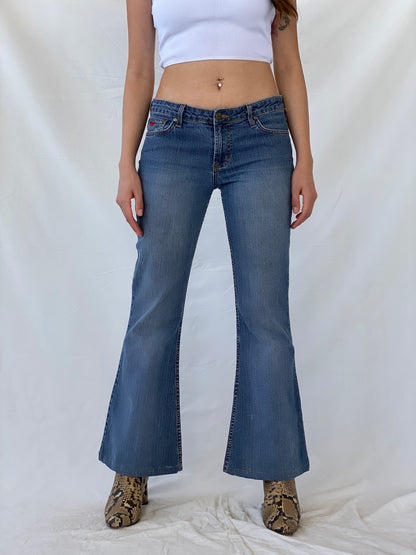 Vintage Paris Blues Soulmate Cut Washed Flared Jeans