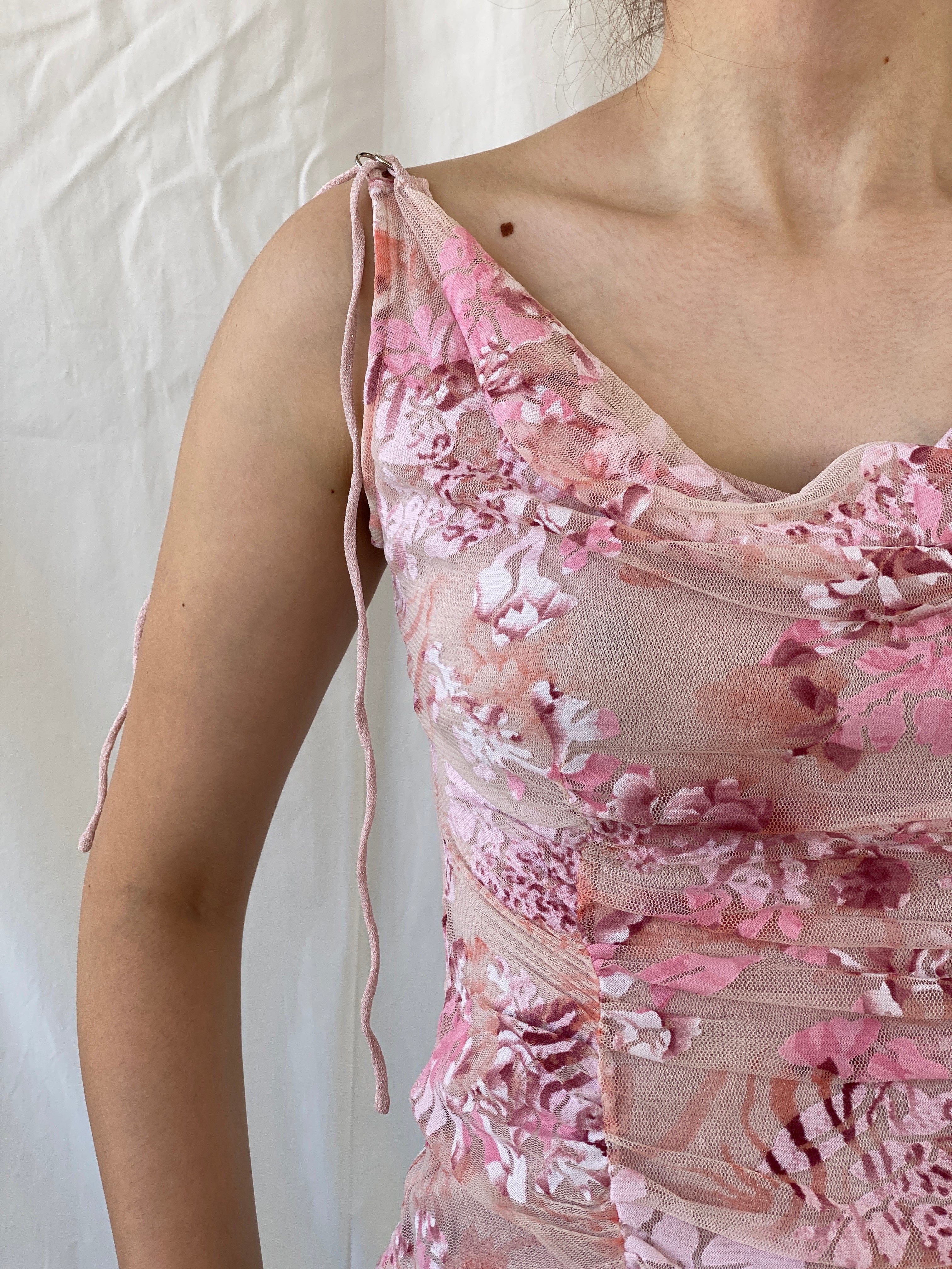 Y2K Mia Mia Fairy Pink Cowl Neck Twist Women’s Top - S