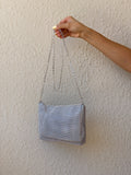 Vintage La Regale Silver Mesh Evening Bag with Chain Strap – Y2K Glam