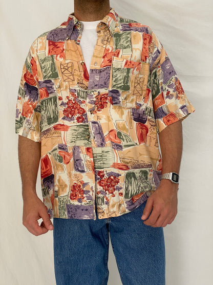 Vintage 90s MC.GORDON by Dressmann Abstract Viscose Shirt – L