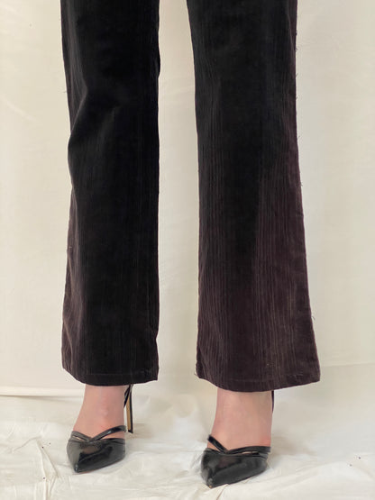 Vintage 90s Cecilia Classics Black Corduroy Pants Straight Leg High Rise Trousers - 36EUR