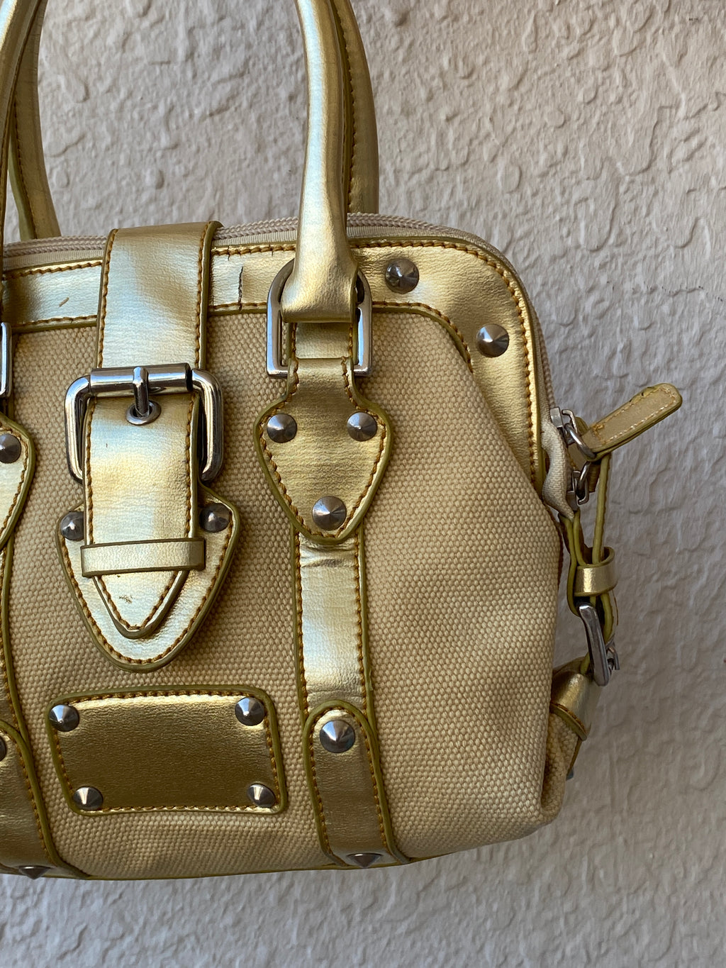 Vintage Metallic Gold Prada Dupe Women’s Mini Handbag