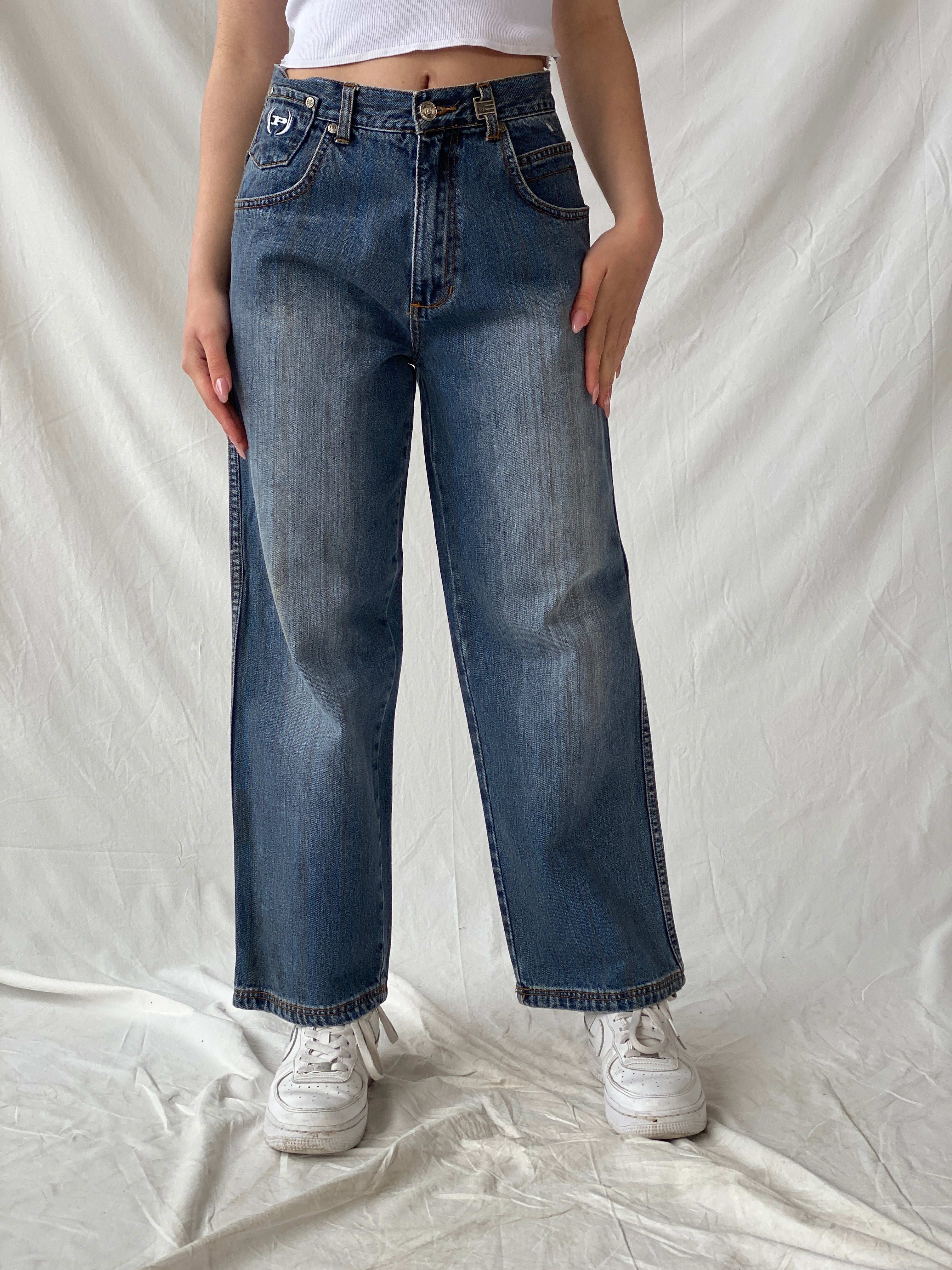 Y2K Phat Farm P Denim Wide Leg Women’s Striped Jeans - 34EUR