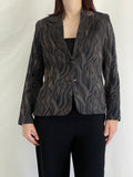 Vintage Tereza Shimmery Blazer 90s Swirly Metallic Statement Jacket - S