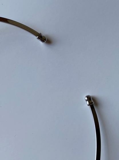 Vintage Lia Sophia Silver Tone Natural Stone Pendant Collar Necklace