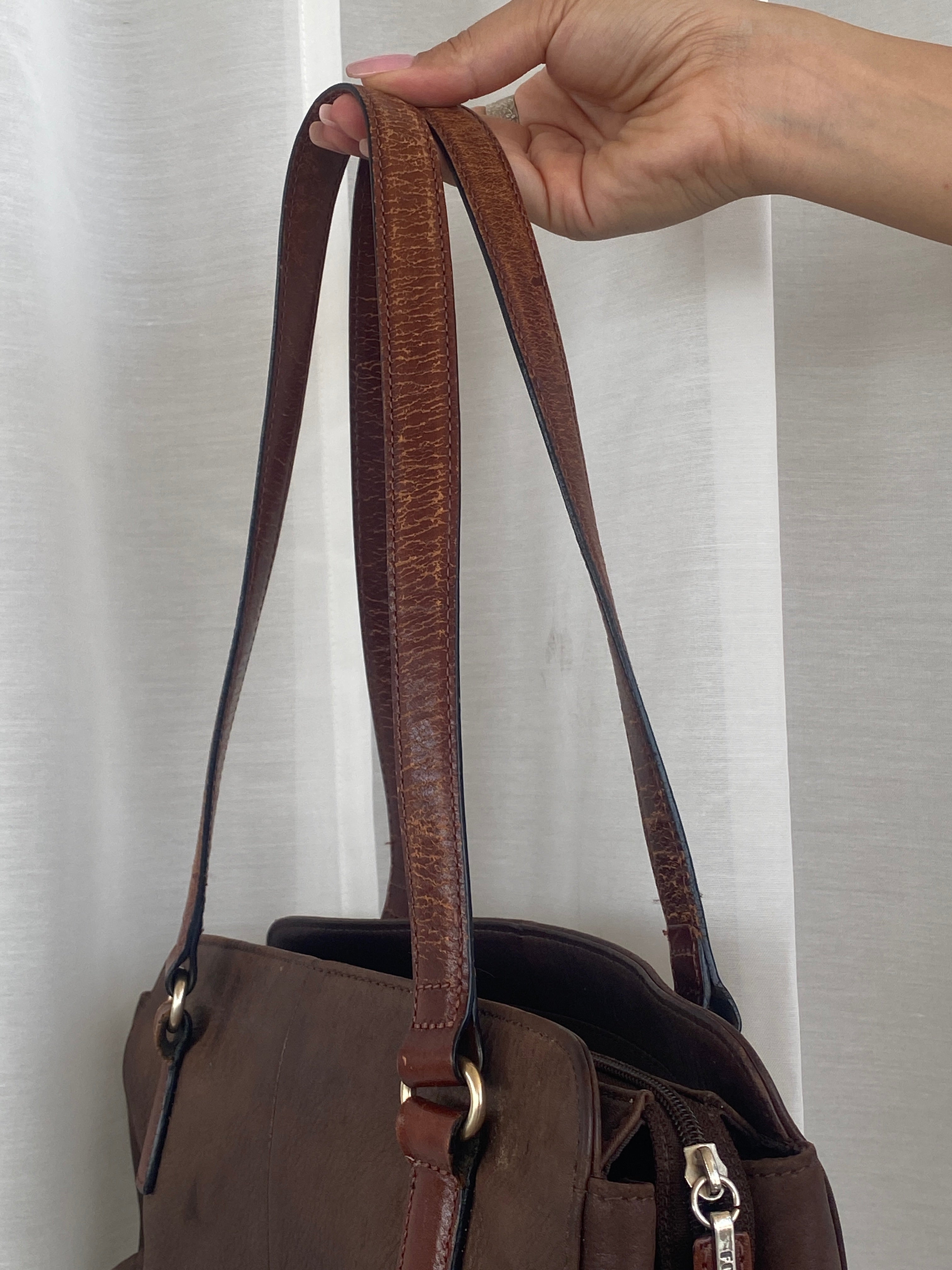 Vintage Fossil Brown Genuine Leather Purse Women’s Shoulder Bag