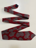 Vintage Oscar de la Renta Studio Silk Tie - Burgundy Paisley Designer Collectible