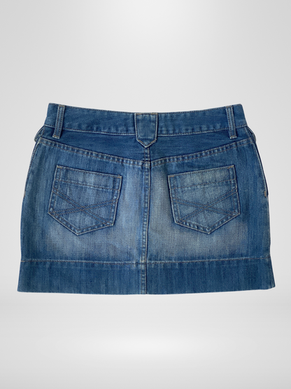 Y2K A-line Mini Denim Skirt - M