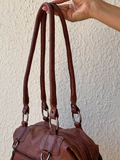 Vintage Jens Koch Cognac Brown Genuine Leather Shoulder Bag