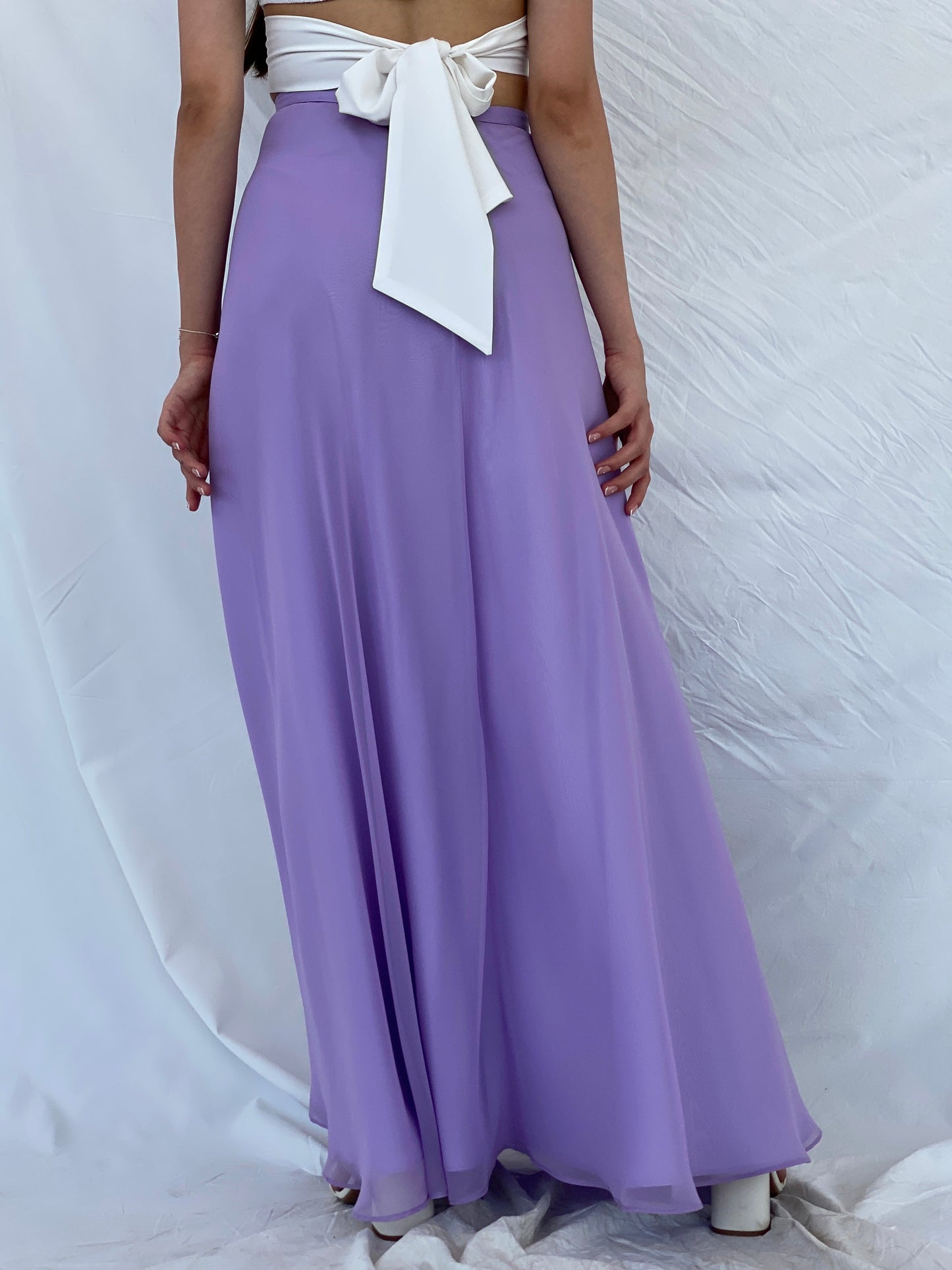 Vintage Cmor Abiye Lilac Maxi Skirt - S