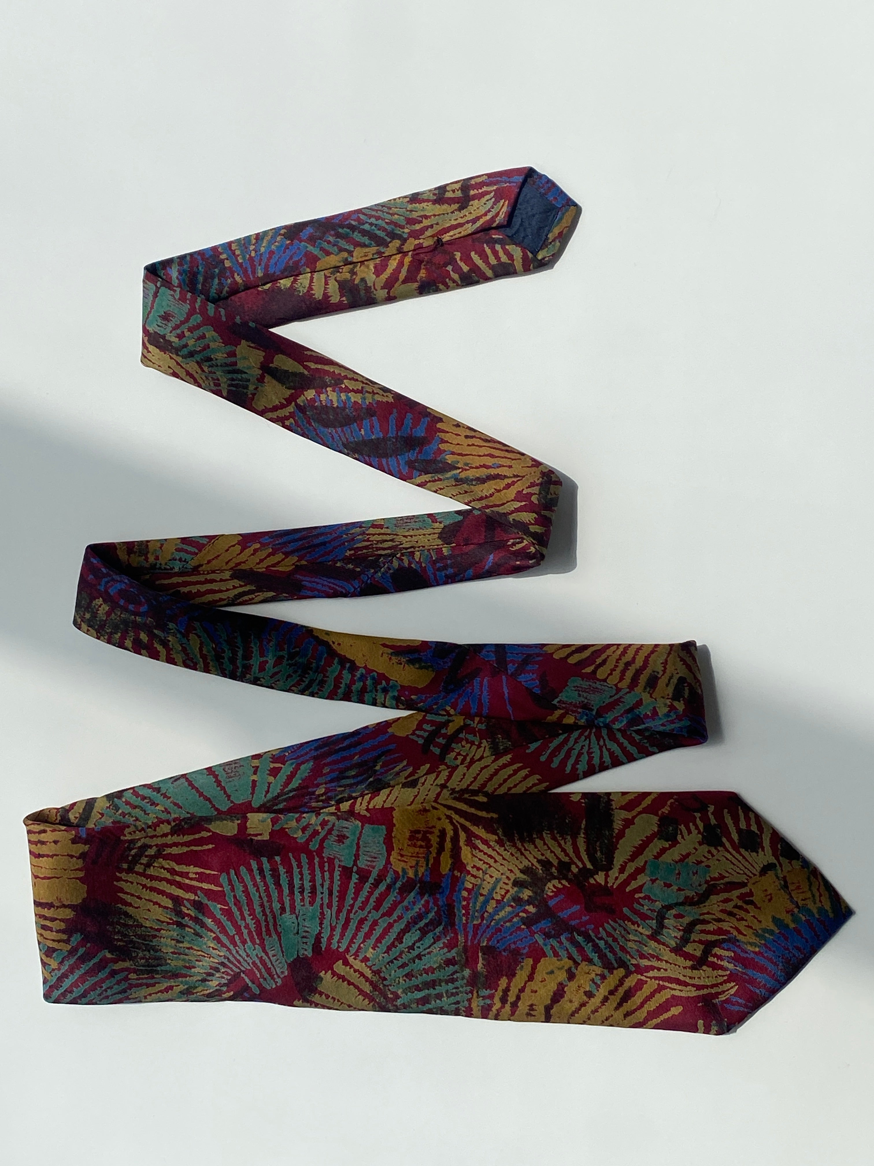 Vintage Cardinale Multicolor Pure Silk Abstract Print Tie
