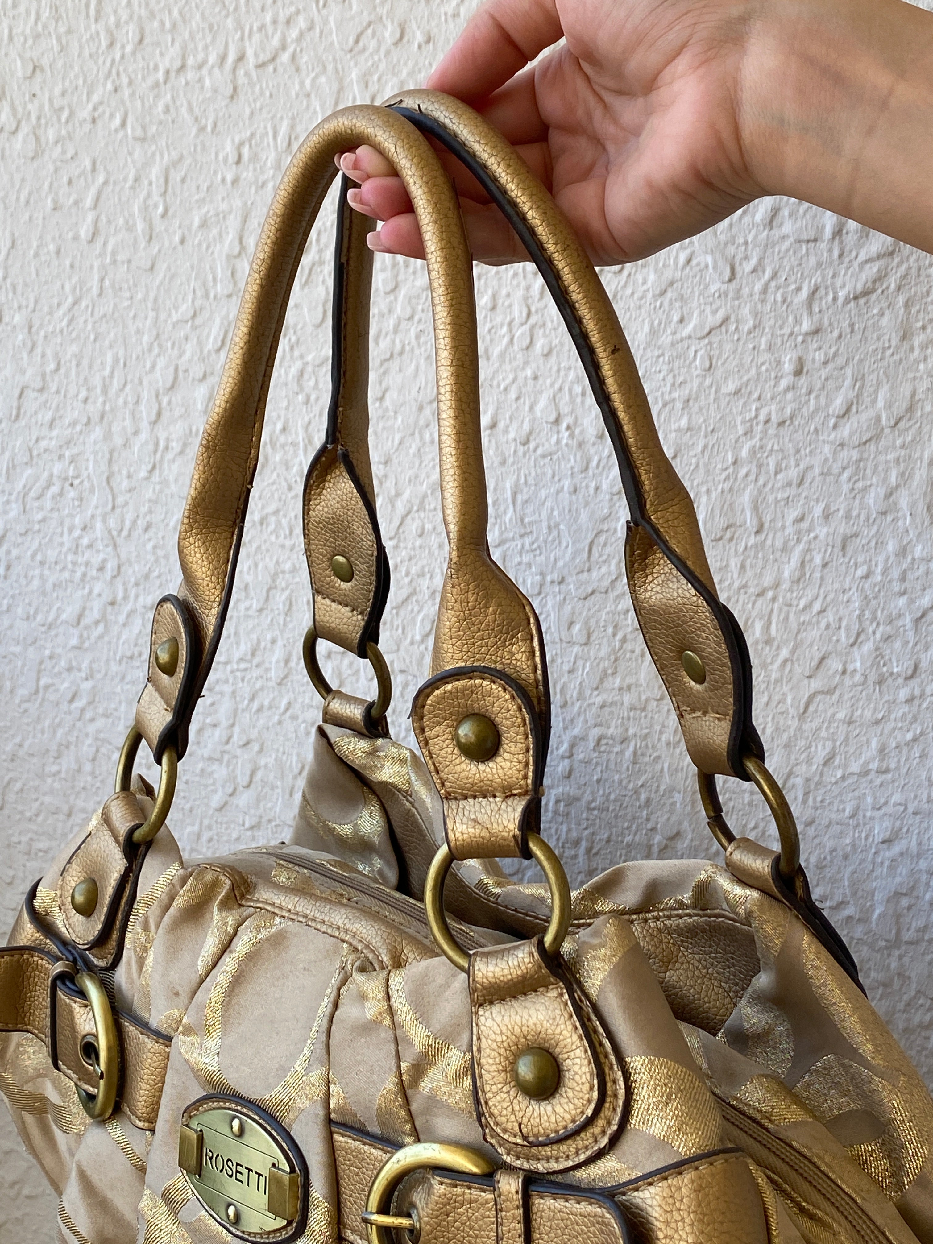 Vintage Y2K 00s Rosetti Gold Hobo Shoulder Bag