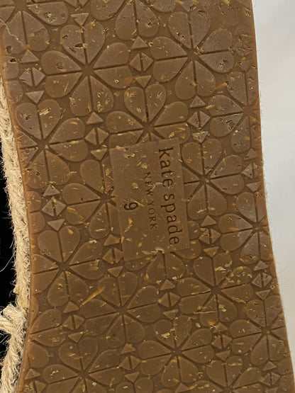 Kate Spade Navy Suede Espadrille Loafers Platform Jute Sole Slip-Ons - 39.5EU