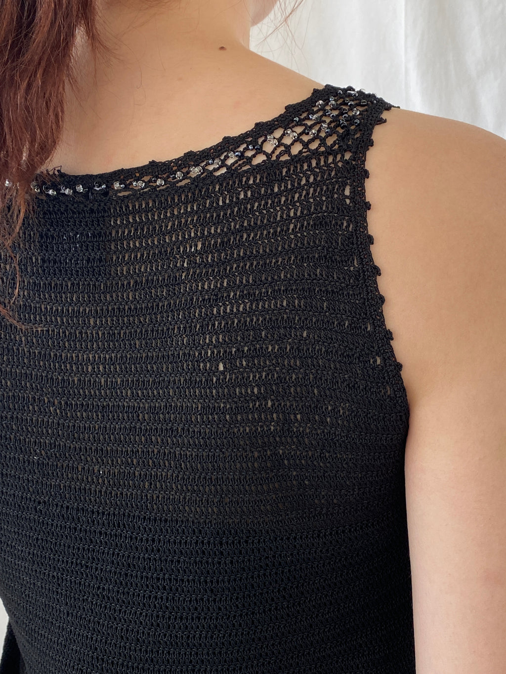 Vintage Cheap and Chic by Moschino Beaded Black Tank Top - M