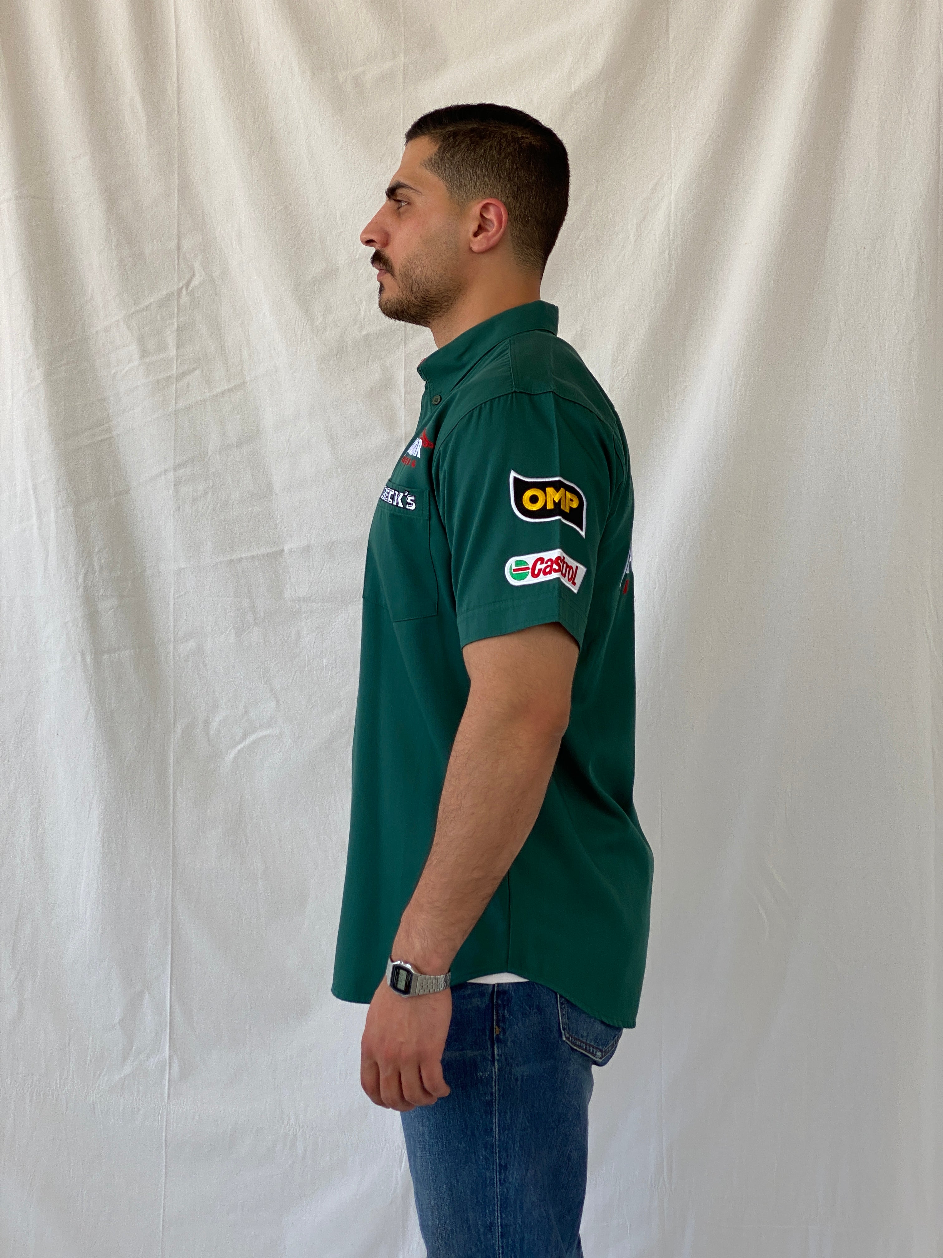 Rare Vintage 2000s Jaguar Racing Beck’s F1 Motorsport Green Formula 1 Racing Shirt - L