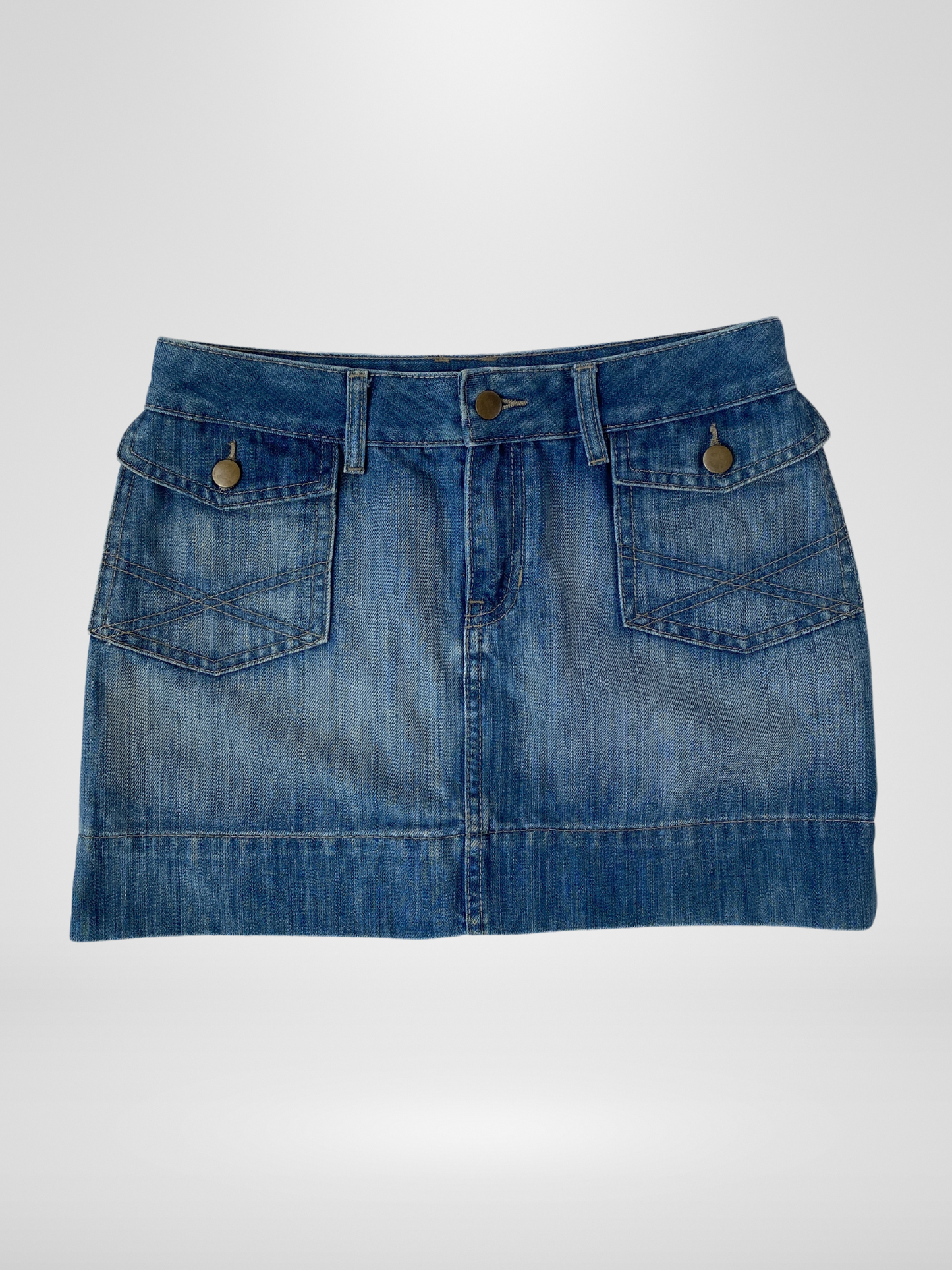 Y2K A-line Mini Denim Skirt - M