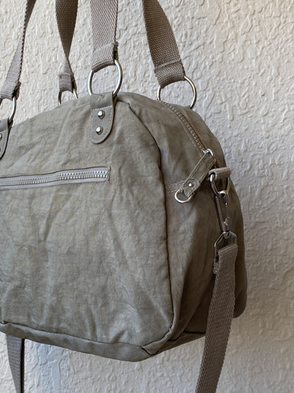 Y2K Woman by Tchibo Taupe Nylon Multi-Pocket Utility Messenger Bag