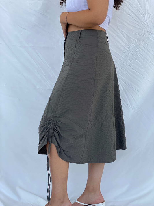 Vintage 90s Gelco Olive Green Midi Skirt - L - Balagan Vintage Midi Skirt 00s, 90s, cargo skirt, Dina, floral skirt, midi skirt, NEW IN