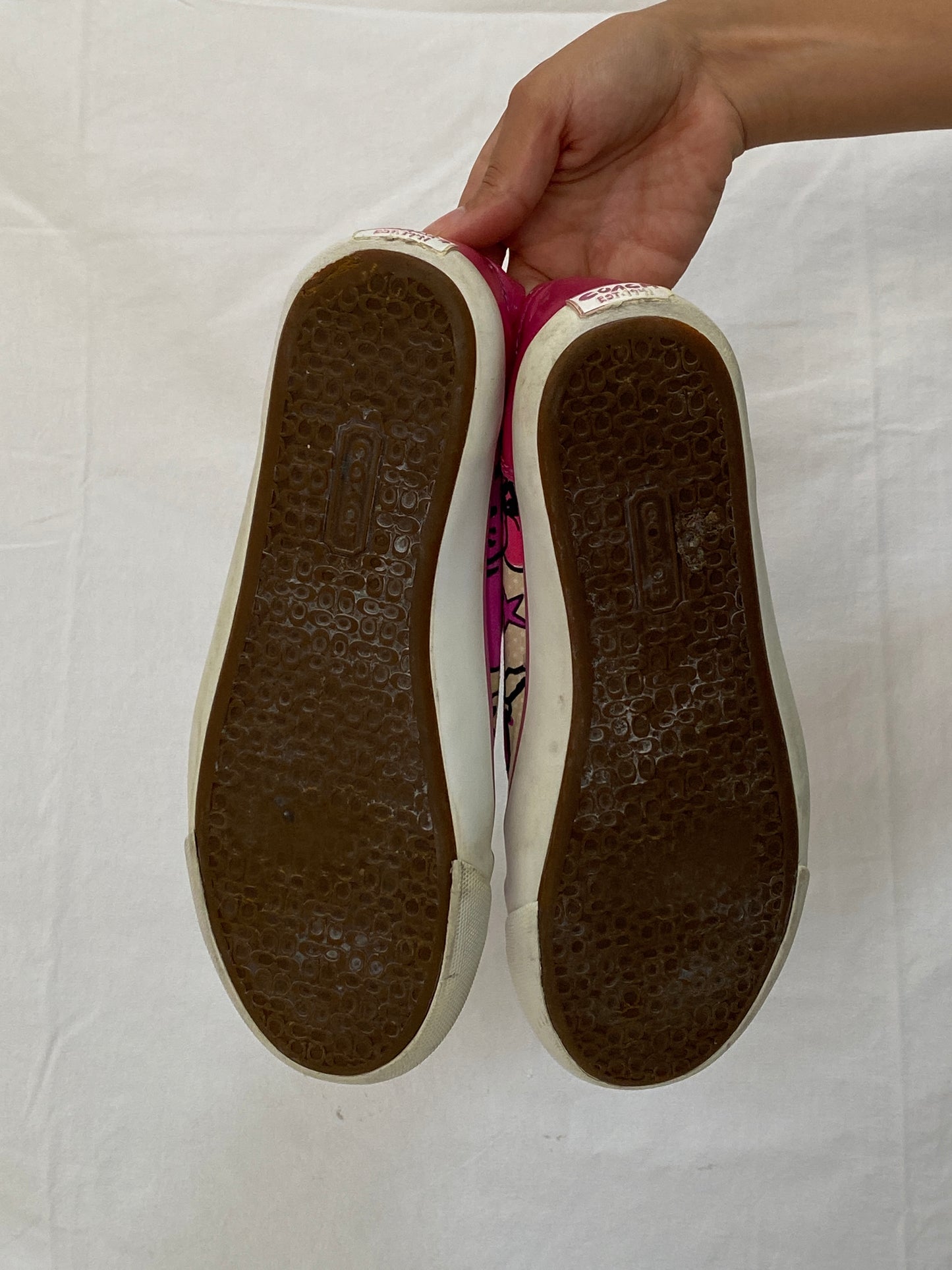 Vintage Coach Pink Floral Canvas Sneakers - 39EU