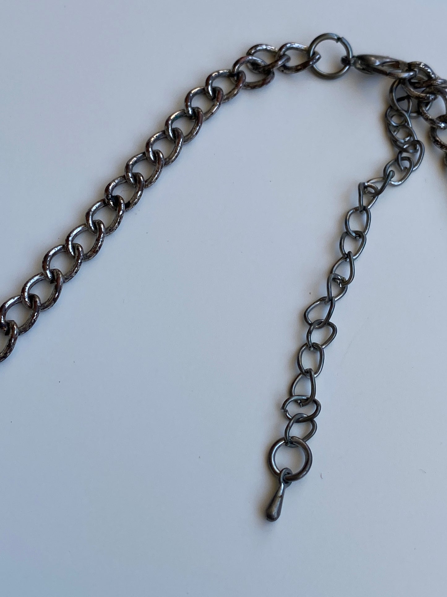 Vintage Y2K Gothic Silver-Tone Filigree Rhinestone Bib Necklace
