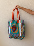 Antik Kraft Embroidered Cotton Tote Bag Boho Patchwork Festival Shoulder Bag