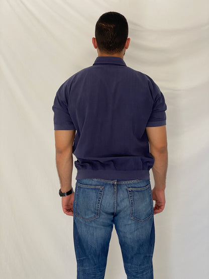 Vintage Alexxus Exclusive Navy Colorblock Banded Polo Top - L