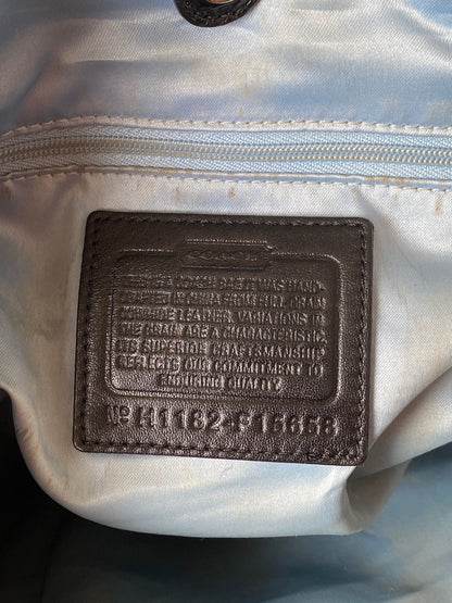 Vintage Y2K Coach Black Embossed Leather Shoulder Tote Bag Style F15658